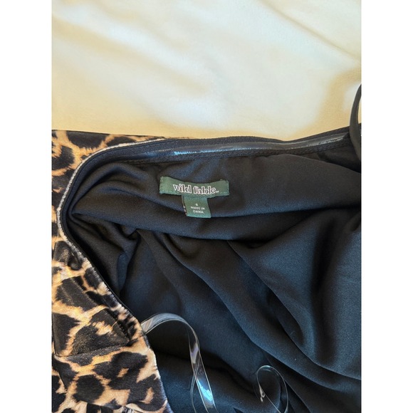 Wild Fable Leopard Print Halter Dress Black Tan Mini S - Picture 3 of 7
